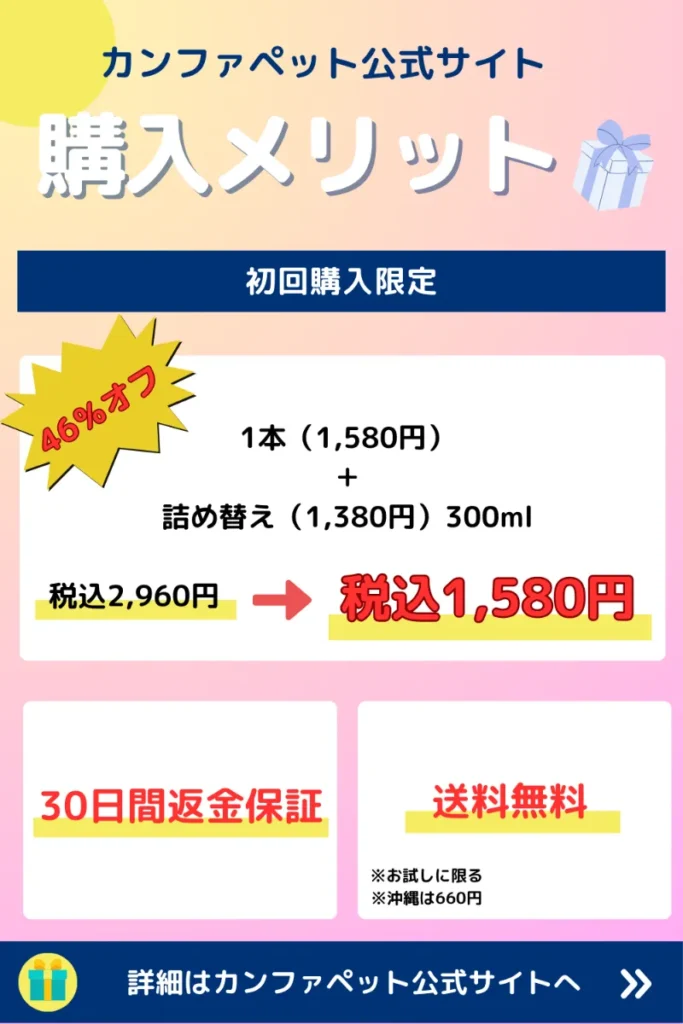 カンファペットのお得情報